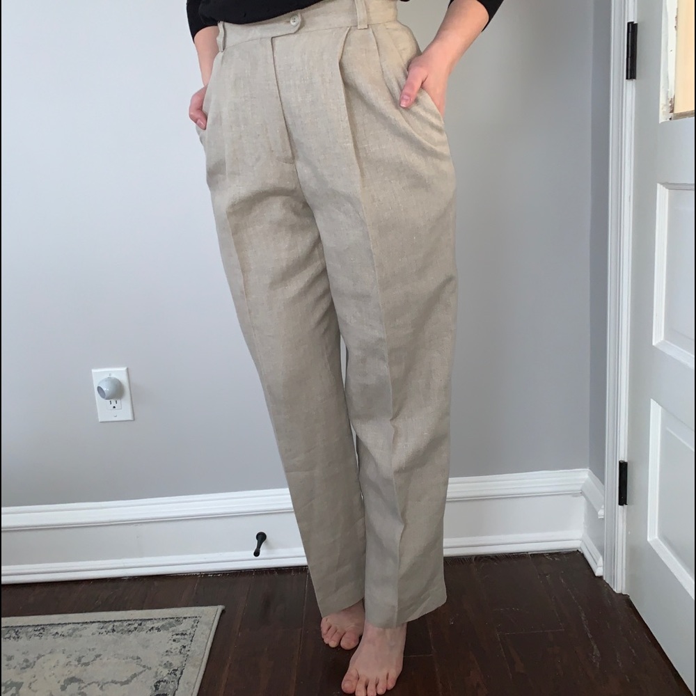 Vintage high rise Linen trousers